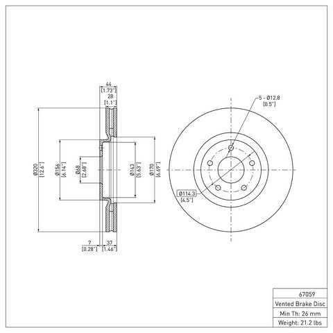 Disc Brake Rotor Dynamic Friction 600-67059
