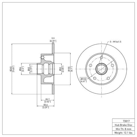 Disc Brake Rotor Dynamic Friction 600-73017