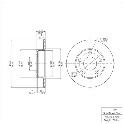 Disc Brake Rotor Dynamic Friction 600-74014