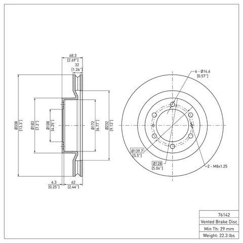 Disc Brake Rotor Dynamic Friction 600-76142