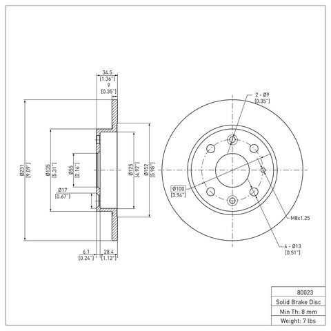 Disc Brake Rotor Dynamic Friction 600-80023