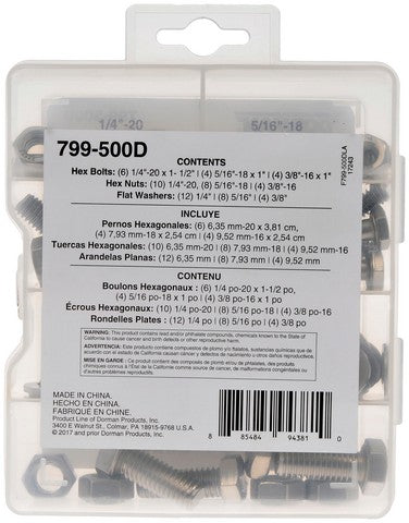 Stainless Steel Hardware Assortment Dorman 799-500D