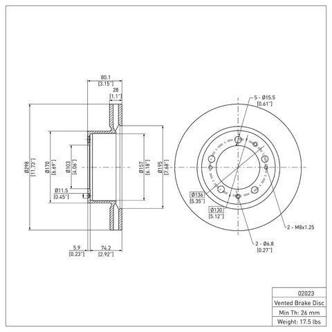 Disc Brake Rotor Dynamic Friction 604-02023