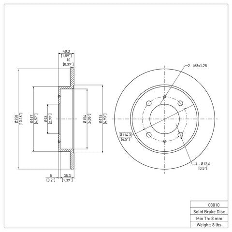 Disc Brake Rotor Dynamic Friction 604-03010
