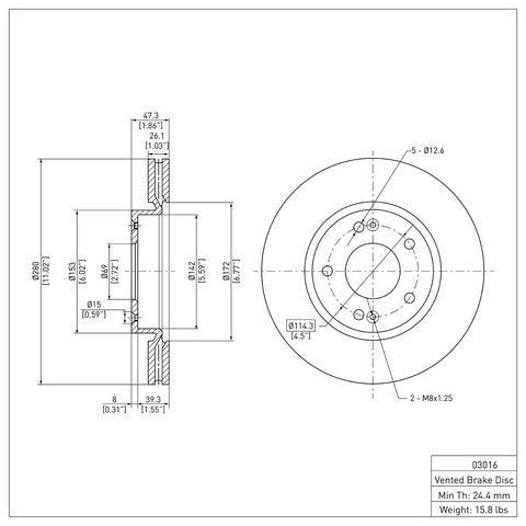 Disc Brake Rotor Dynamic Friction 604-03016