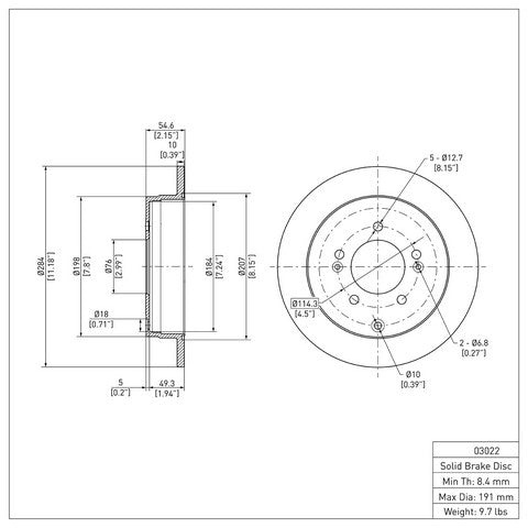 Disc Brake Rotor Dynamic Friction 604-03022