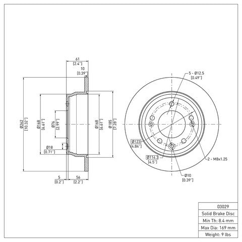 Disc Brake Rotor Dynamic Friction 604-03029