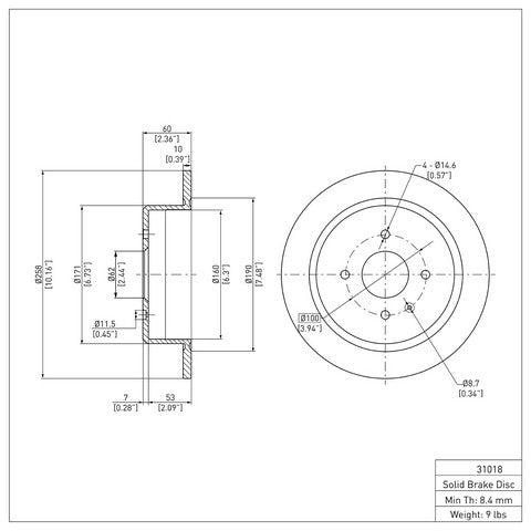Disc Brake Rotor Dynamic Friction 604-31018