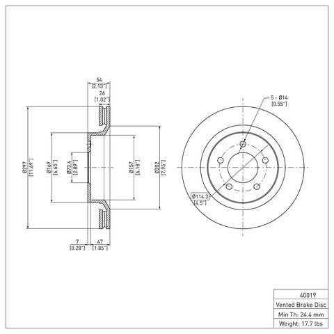 Disc Brake Rotor Dynamic Friction 604-40019