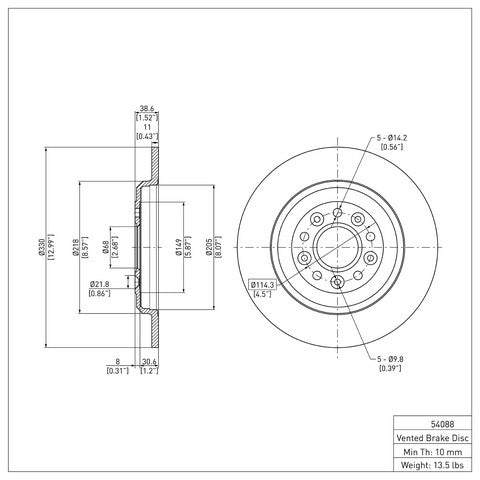 Disc Brake Rotor Dynamic Friction 604-54088