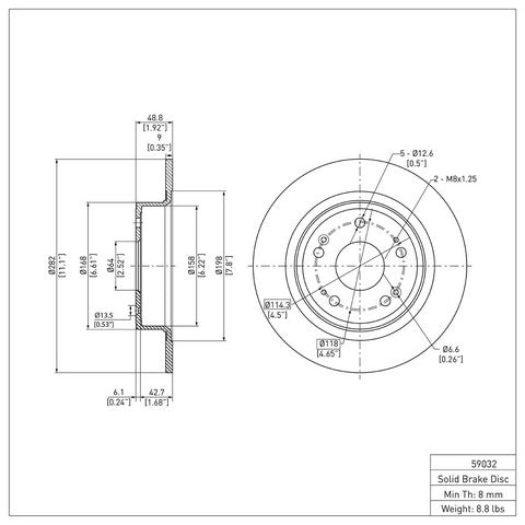 Disc Brake Rotor Dynamic Friction 604-59032