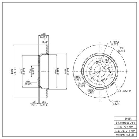 Disc Brake Rotor Dynamic Friction 604-59054