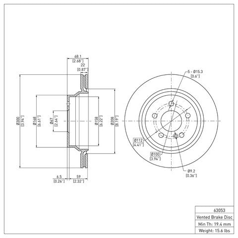 Disc Brake Rotor Dynamic Friction 604-63053