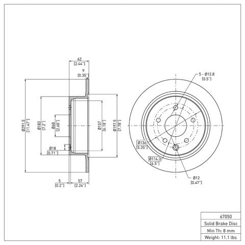 Disc Brake Rotor Dynamic Friction 604-67050