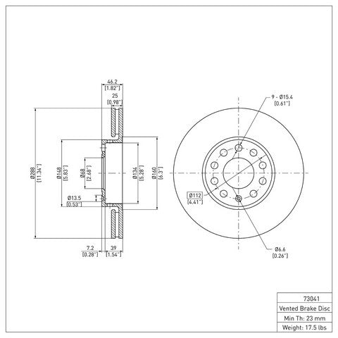 Disc Brake Rotor Dynamic Friction 604-73041