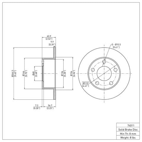 Disc Brake Rotor Dynamic Friction 604-74011