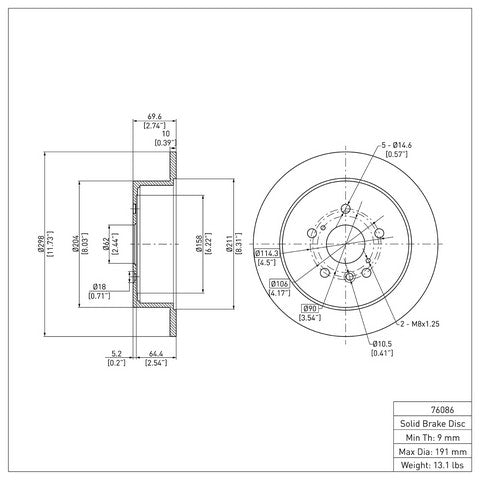Disc Brake Rotor Dynamic Friction 604-76086
