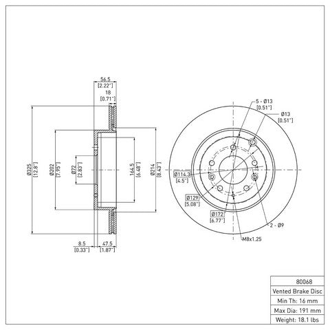 Disc Brake Rotor Dynamic Friction 604-80068