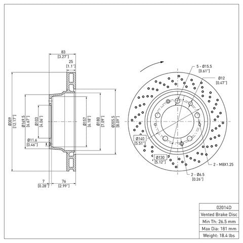 Disc Brake Rotor Dynamic Friction 624-02014D