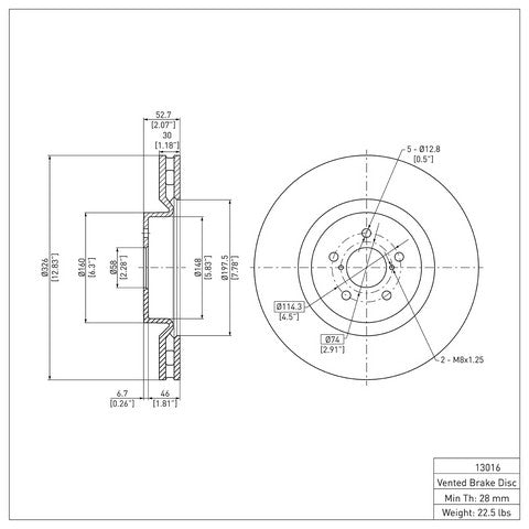 Disc Brake Rotor Dynamic Friction 900-13016