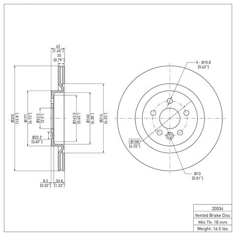 Disc Brake Rotor Dynamic Friction 900-20034