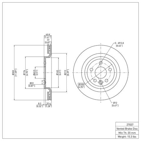 Disc Brake Rotor Dynamic Friction 900-27037
