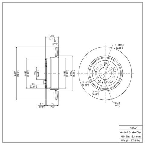 Disc Brake Rotor Dynamic Friction 900-31143