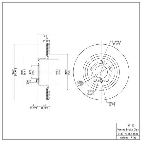 Disc Brake Rotor Dynamic Friction 900-31152