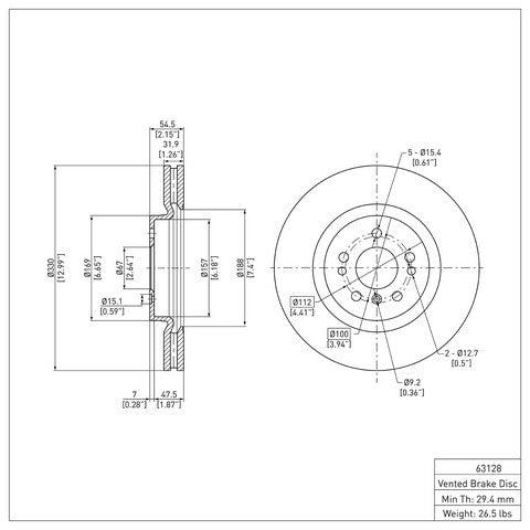 Disc Brake Rotor Dynamic Friction 900-63128