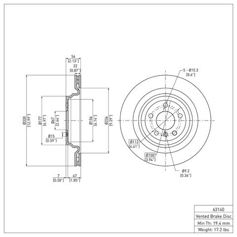 Disc Brake Rotor Dynamic Friction 900-63140