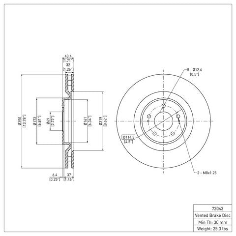 Disc Brake Rotor Dynamic Friction 900-72043