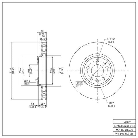 Disc Brake Rotor Dynamic Friction 900-73057
