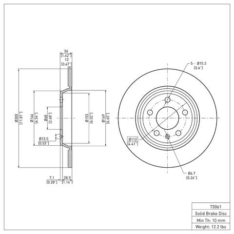 Disc Brake Rotor Dynamic Friction 900-73061