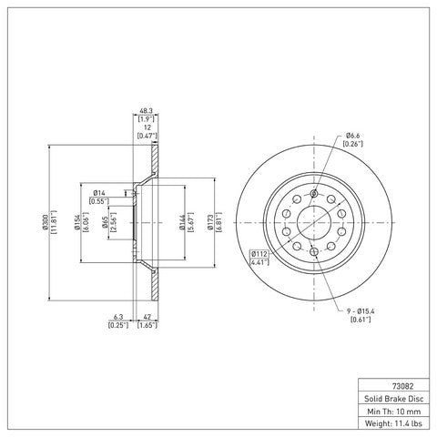 Disc Brake Rotor Dynamic Friction 900-73082