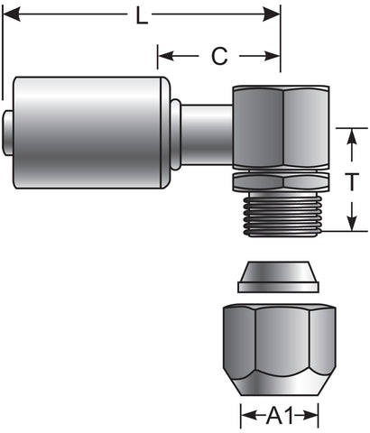 A/C Refrigerant Hose Fitting Gates G47511-0606S