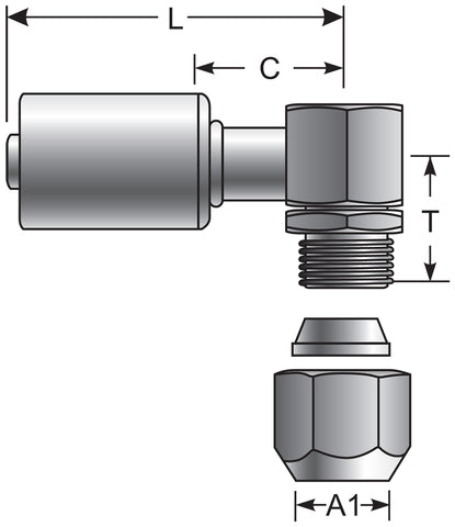 A/C Refrigerant Hose Fitting Gates G47511-0806S