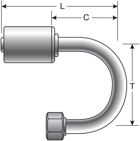 A/C Refrigerant Hose Fitting Gates G47610-0606S