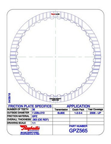 Friction Plates Raybestos Powertrain GPZ565