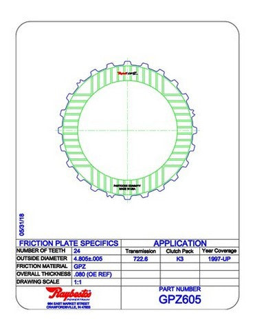Friction Plates Raybestos Powertrain GPZ605