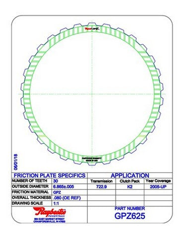 Friction Plates Raybestos Powertrain GPZ625