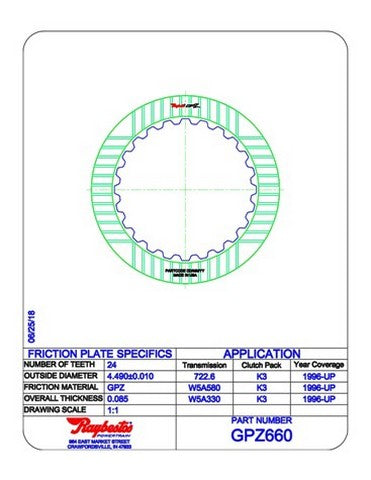 Friction Plates Raybestos Powertrain GPZ660