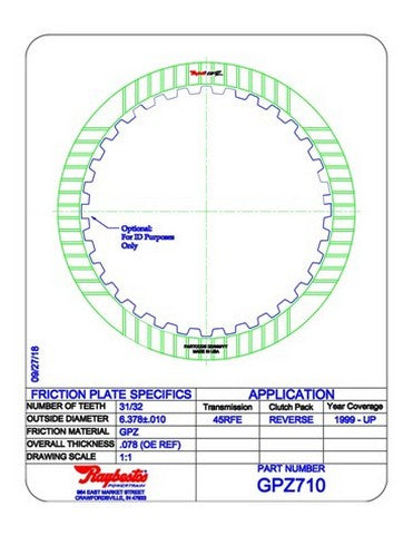 Friction Plates Raybestos Powertrain GPZ710