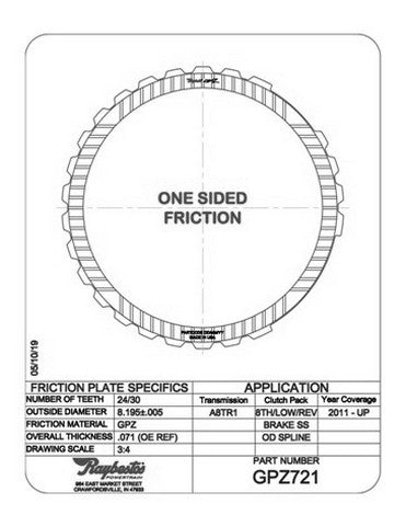 Friction Plates Raybestos Powertrain GPZ721