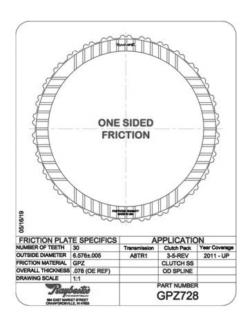 Friction Plates Raybestos Powertrain GPZ728
