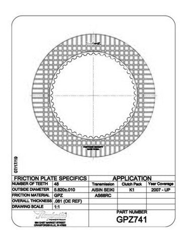 Friction Plates Raybestos Powertrain GPZ741