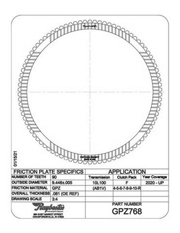 Friction Plates Raybestos Powertrain GPZ768