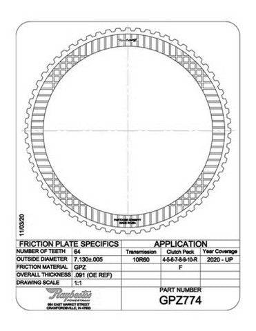 Friction Plates Raybestos Powertrain GPZ774