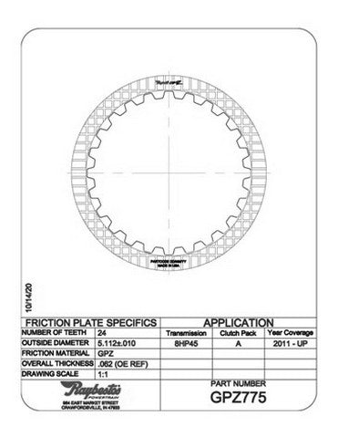 Friction Plates Raybestos Powertrain GPZ775