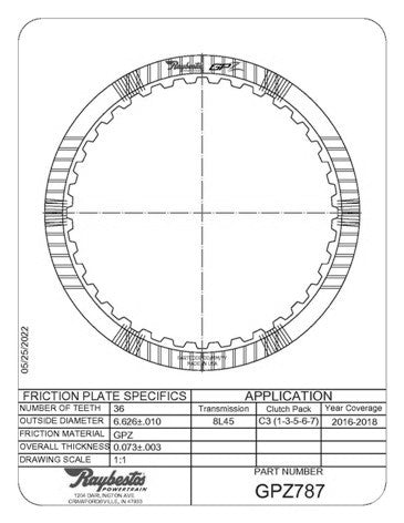 Friction Plates Raybestos Powertrain GPZ787