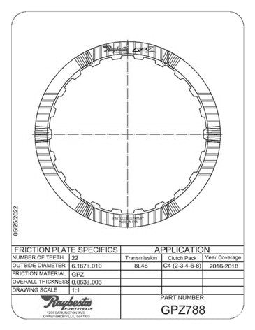Friction Plates Raybestos Powertrain GPZ788